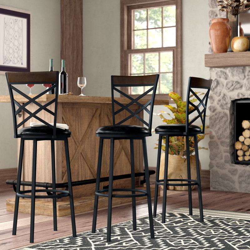 Millwood Pines Taryn Adjustable Height Swivel Bar Stool & Reviews